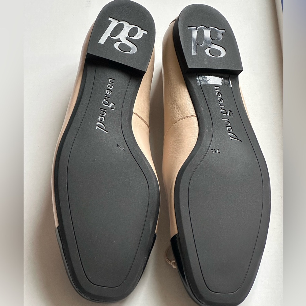 PAUL GREEN Beige & Black Cap-Toe Ballet Flats (Fits 9.5–10) - Picture 8 of 16